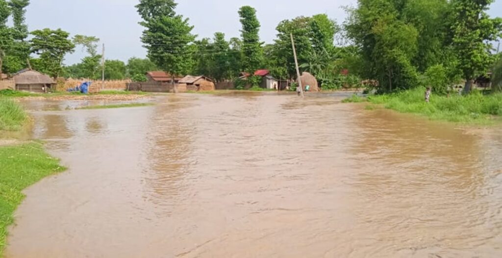 माईखोलाको बाढी बस्तीमा पस्यो, सुगाबथानका २२ घर डुबानमा