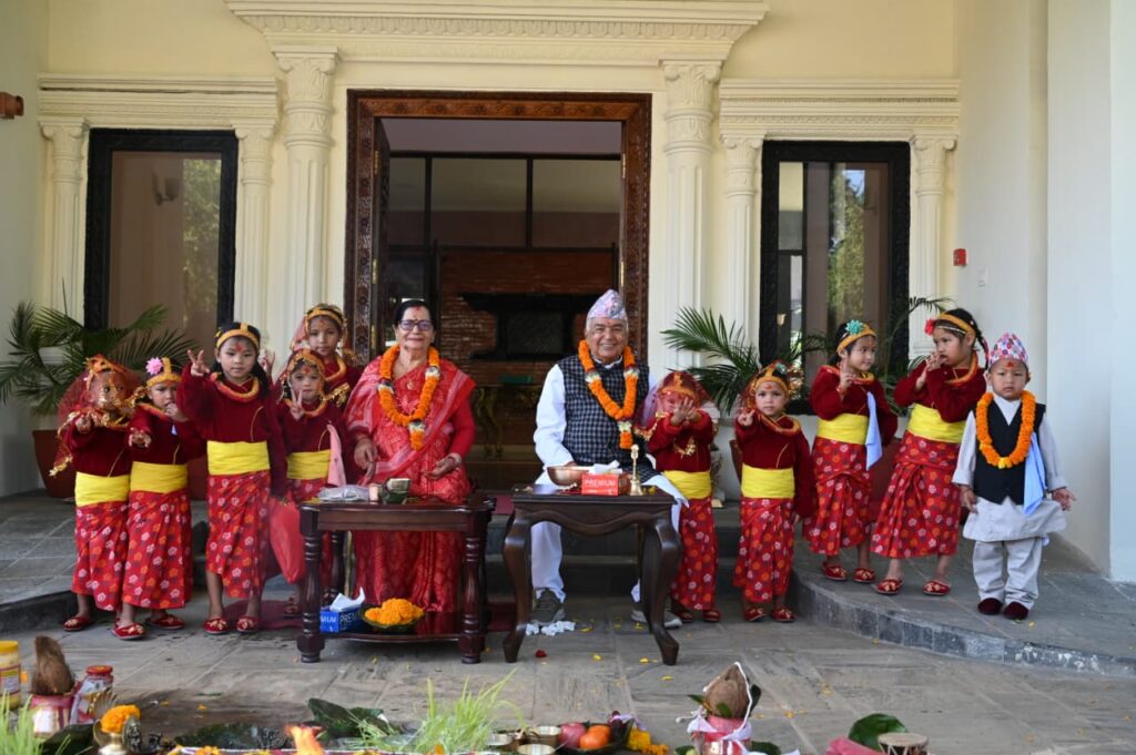 राष्ट्रपति पौडेलद्वारा कन्या पूजा