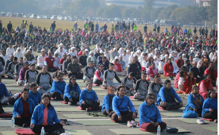 काठमाण्डौको टुँडिखेलमा मनाइयो ‘विश्व ध्यान दिवस’