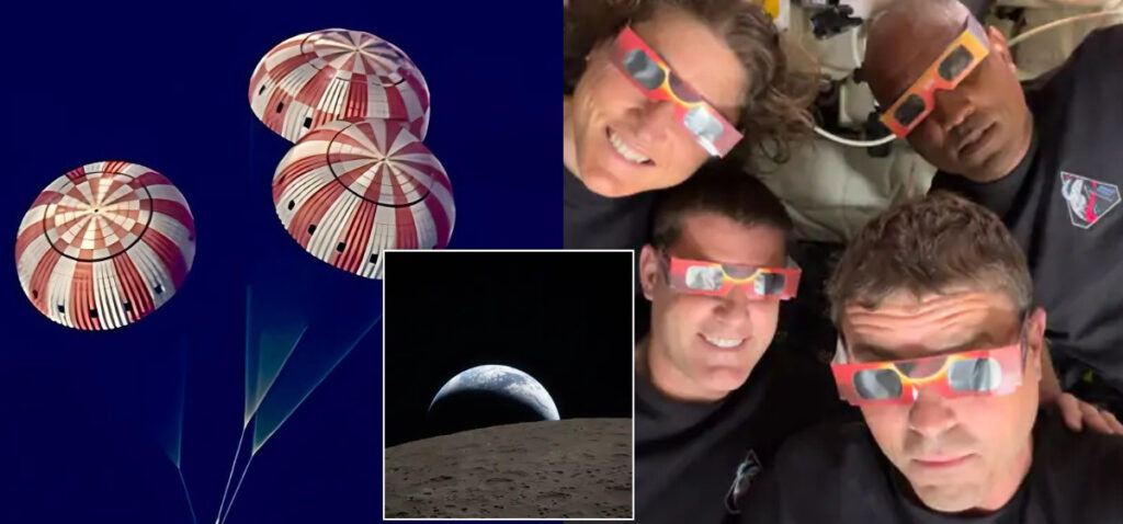 चन्द्रमाको परिक्रमा गरेर फर्किए चार अमेरिकी अन्तरिक्ष यात्री