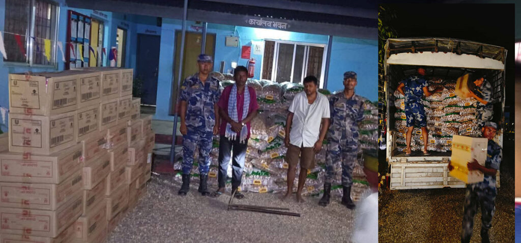 सिरहामा ४० लाख बराबरको सामानसहित ट्रक सशस्त्र प्रहरीको नियन्त्रणमा
