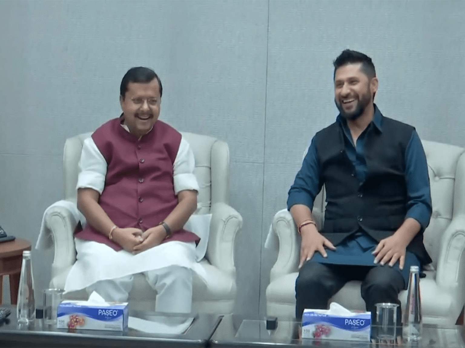 रास्वपा सभापति लामिछाने र भाजपाका राष्ट्रिय अध्यक्ष नितिन नवीनबिच भेटवार्ता