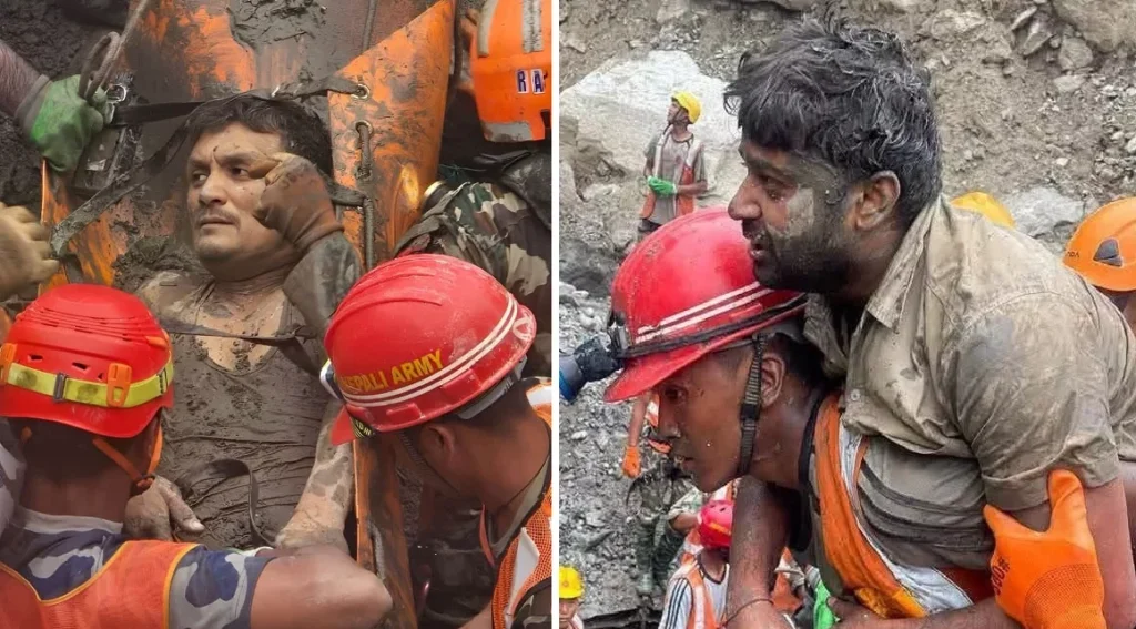 सुरुङबाट उद्धार गरिएका महर्जनलाई छाउनी अस्पताल लगिदैं,साहको स्वास्थ्य अवस्था सामान्य